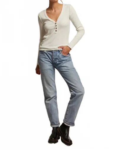 Perfectwhitetee Evangeline Long Sleeve Sweater In Sugar In Multi