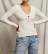 Perfectwhitetee Evangeline Sweater Rib Long Sleeve In Sugar In Multi
