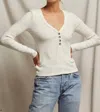Perfectwhitetee Evangeline Sweater Rib Long Sleeve In Sugar In Multi
