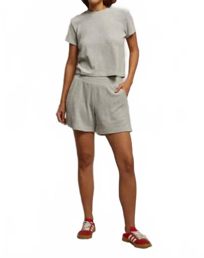 Perfectwhitetee Eve Loop Terry Tee In Heather Grey In Gray