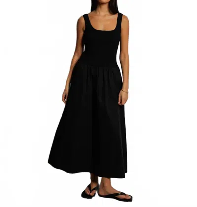 Perfectwhitetee Fabiola Poplin Tank Dress In True Black