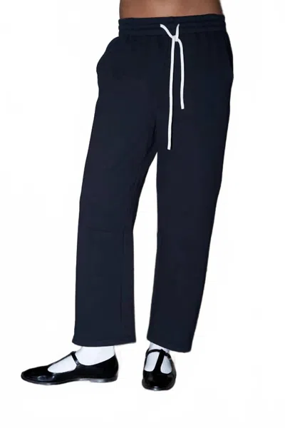 Perfectwhitetee Fallon Barrel Sweatpant In True Black In Blue