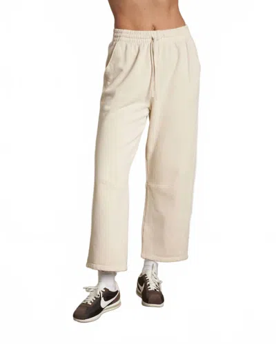 Perfectwhitetee Fallon Fleece Barrel Sweatpant In Sugar In Neutral