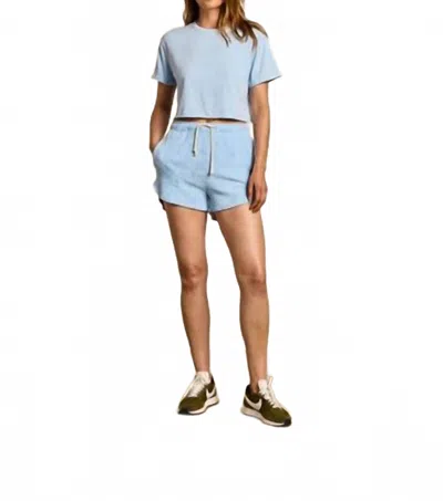 Perfectwhitetee Farrah Loop Terry Short In Sky Blue