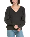 Perfectwhitetee Fleece V-neck Sweatshirt In Black