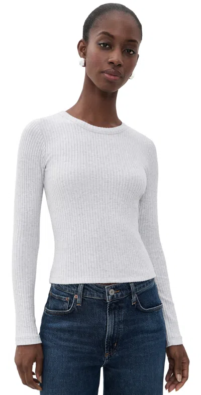 Perfectwhitetee Flora Tee Heather Grey In Gray