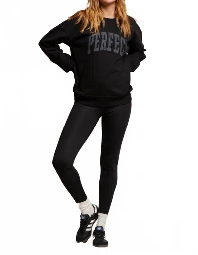 Perfectwhitetee French Terry Perfect Sweatshirt In True Black