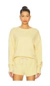 Perfectwhitetee French Terry Pullover Sweatshirt In Yellow