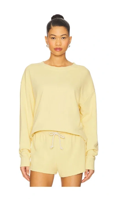 Perfectwhitetee French Terry Pullover Sweatshirt In Yellow