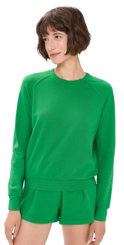 Perfectwhitetee French Terry Sweatshirt Grass In Metallic
