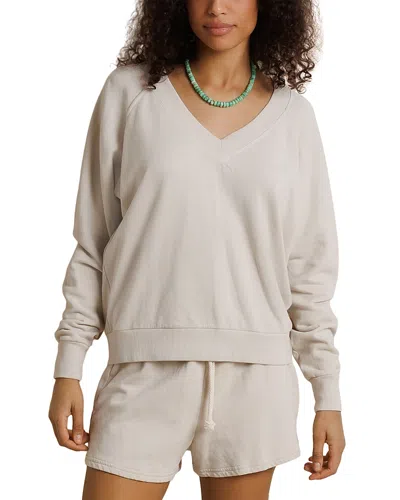 Perfectwhitetee French Terry V Neck Sweatshirt In White
