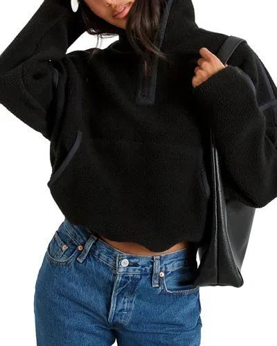 Perfectwhitetee Funnel Neck Fleece Sweatshirt In Black