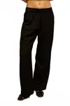 Perfectwhitetee Georgette Linen Pull On Pants In True Black In Black