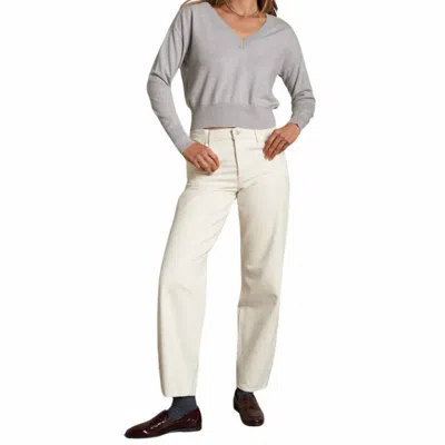 Perfectwhitetee Georgina V Neck Sweater In Heather Grey In Gray