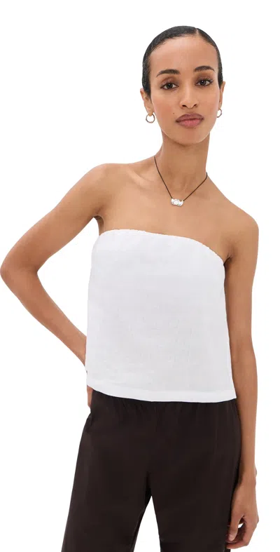 Perfectwhitetee Gianna Linen Tube Top White
