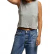 Perfectwhitetee Gracie Tank Top In Heather Grey In Gray