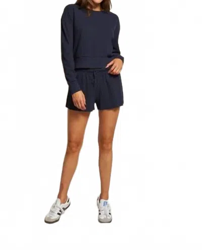 Perfectwhitetee Graham Waffle Shorts In Navy In Blue