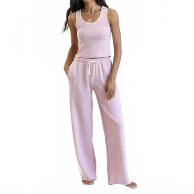 Perfectwhitetee Hailey Fleece Pant In Vintage Pink