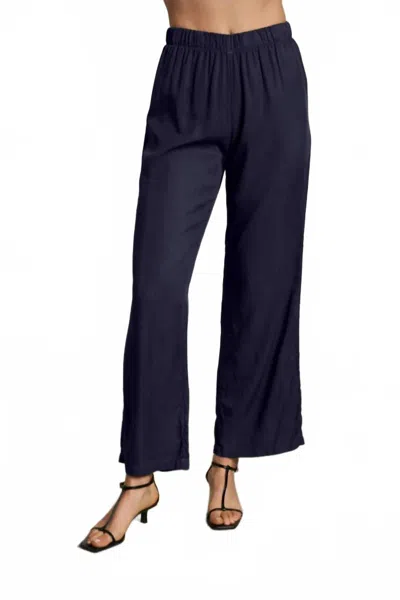 Perfectwhitetee Hana Tencel Pull On Pant In Navy In Blue