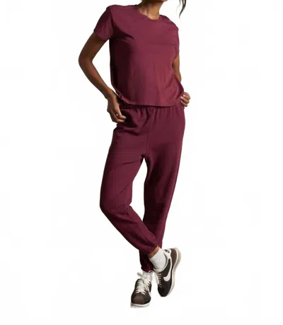Perfectwhitetee Johnny Straight Leg Joggers In Dark Burgundy