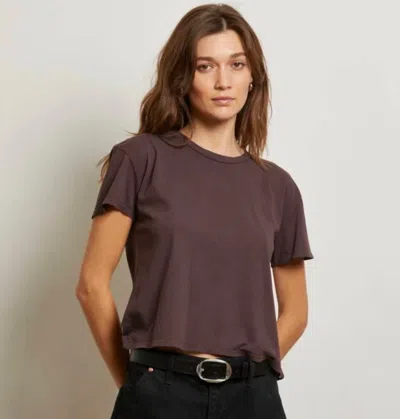 Perfectwhitetee Harley Boxy Crew Tee In Cocoa Powder In Multi