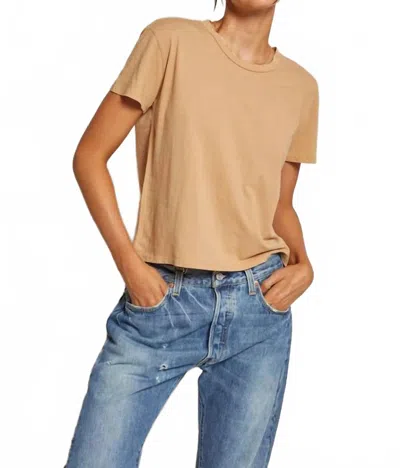 Perfectwhitetee Harley Boxy Crew Tee In Dune In Brown