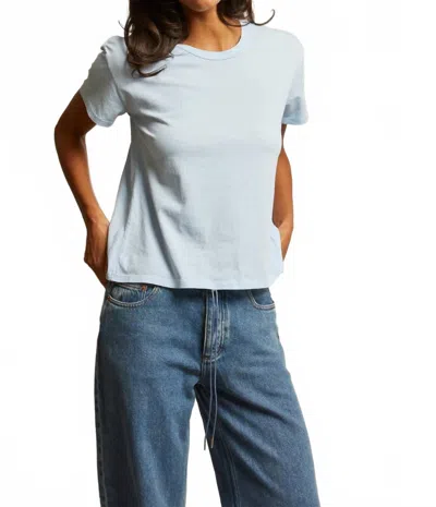 Perfectwhitetee Harley Boxy Crew Tee In Iced Aqua In Blue