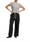 Perfectwhitetee Harley Boxy Crew Tee In Ivory/black Stripe In Multi