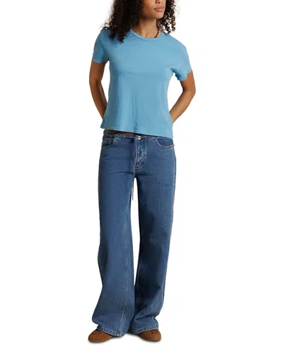 Perfectwhitetee Harley Boxy Tee In Blue
