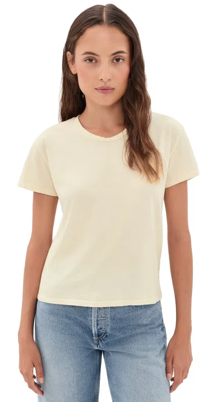 Perfectwhitetee Harley Cotton Boxy Crew Tee Sugar In Yellow