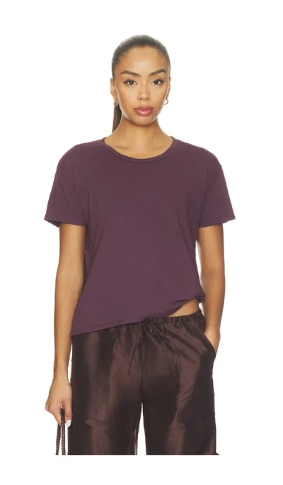 Perfectwhitetee Harley Cotton Short Sleeve Boxy Crew Tee In Purple