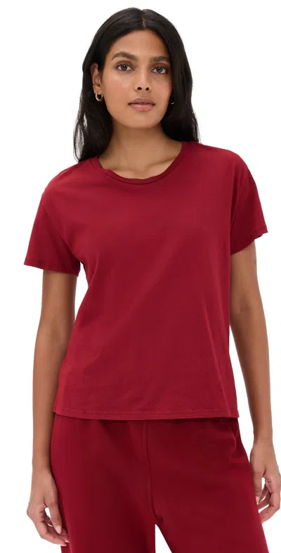 Perfectwhitetee Harley Cotton Short Sleeve Boxy Tee Maple In Red