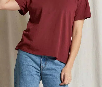 Perfectwhitetee Harley Cotton Short Sleeve Tee Shirt In Cranberry