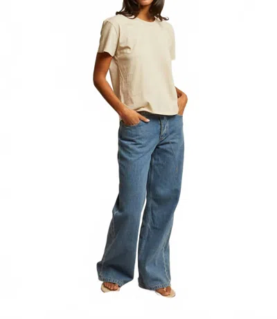 Perfectwhitetee Harley Crew Neck Tee In Putty In Yellow