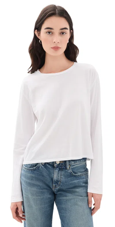 Perfectwhitetee Harley Long Sleeve Boxy Crew Tee White