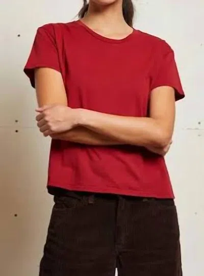 Perfectwhitetee Harley Short Sleeve Boxy Crew Tee In Maple In Red