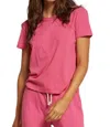 PERFECTWHITETEE HARLEY TOP IN PEONY
