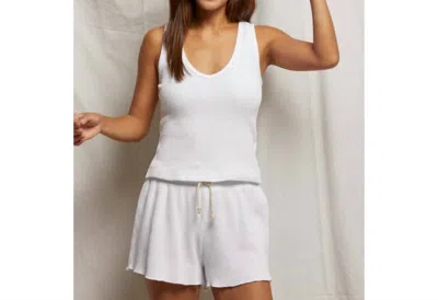 Perfectwhitetee Hazel Waffle Tank Top In White