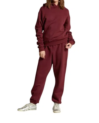 Perfectwhitetee Heart Fleece Pullover Hoodie In Cranberry In Pink