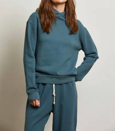Perfectwhitetee Heart Fleece Pullover Hoodie In Slate In Blue