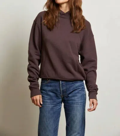 Perfectwhitetee Heart Cotton Fleece Sweatshirt In Brown In Burgundy