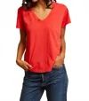 Perfectwhitetee Hendrix Soft Cotton Tee In Poppy In Red