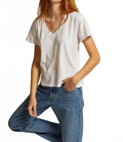 Perfectwhitetee Hendrix V-neck Tee In Bright Ivory In Multi