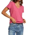 Perfectwhitetee Short Sleeve Hendrix Tee In Peony In Red
