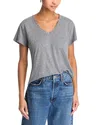 Perfectwhitetee Hendrix V Neck Tee In Heather Grey