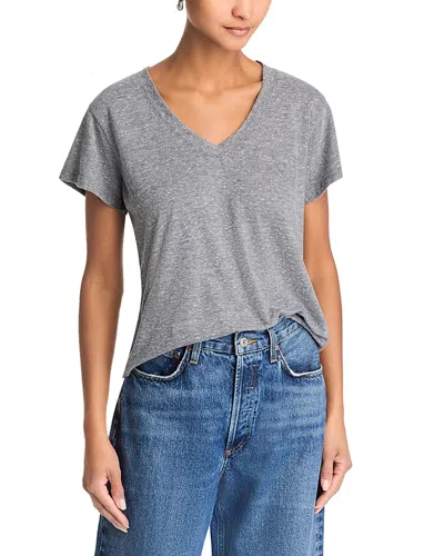 Perfectwhitetee Hendrix V Neck Tee In Heather Grey