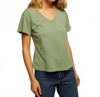 Perfectwhitetee Hendrix V-neck Tee In Aloe In Gold