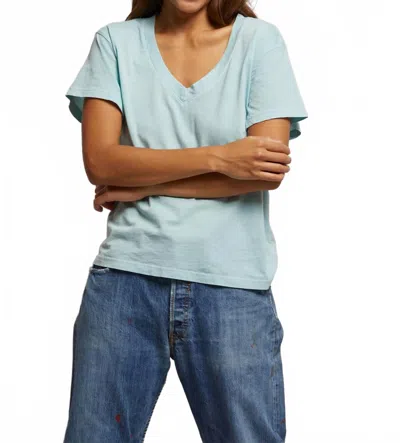 Perfectwhitetee Hendrix V-neck Tee In Iced Aqua In Multi