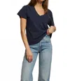 Perfectwhitetee Hendrix V-neck Tee In Navy In Blue