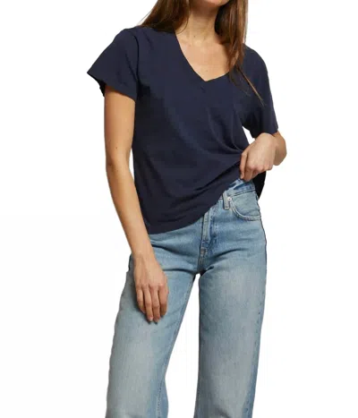 Perfectwhitetee Hendrix V-neck Tee In Navy In Blue